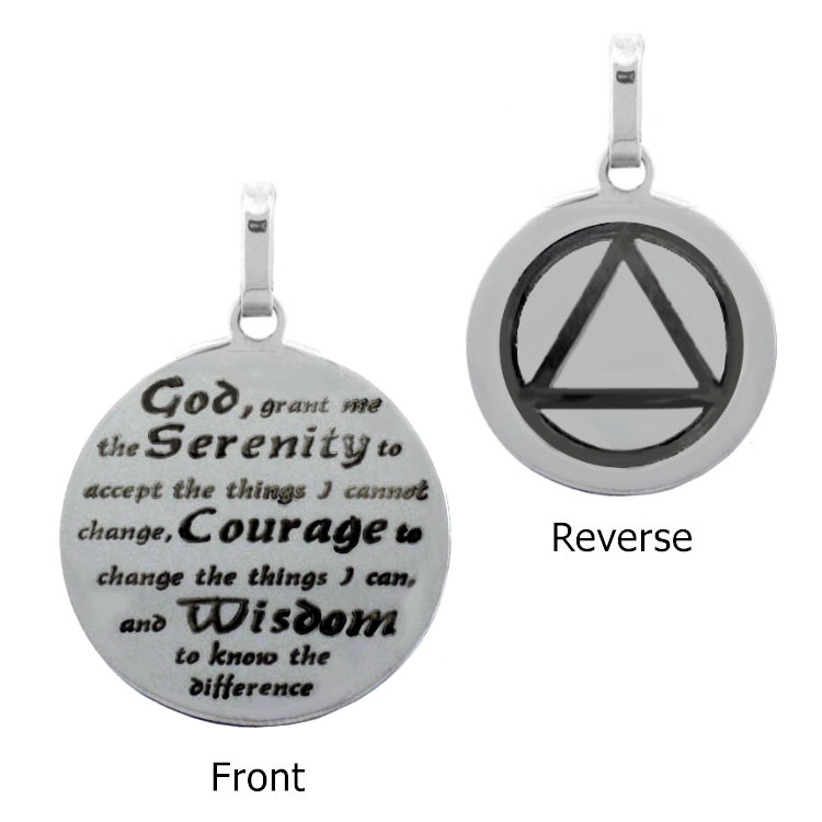 (image for) Silver Serenity Prayer Disc Pendant
