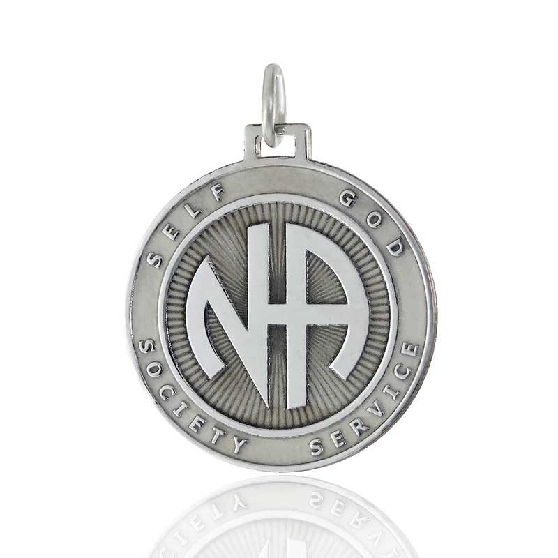 (image for) Silver NA Disc Pendant featuring Pillars of Self, Society, Service and God