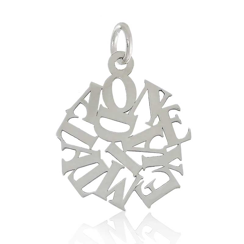 (image for) Silver Slogan Pendant with Jumbled Letters