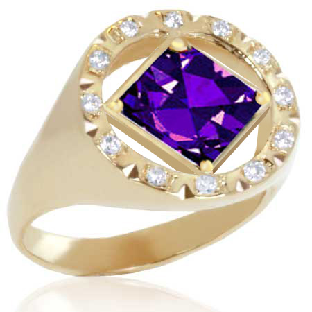 (image for) Men's Gold NA Ring with Diamond and Center Stone