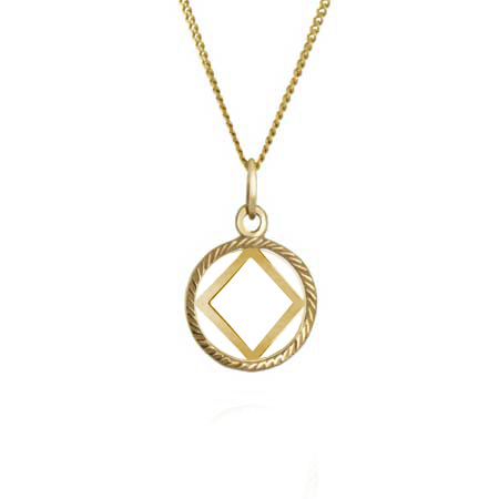 (image for) Gold 1/2" NA Diamond Cut Pendant